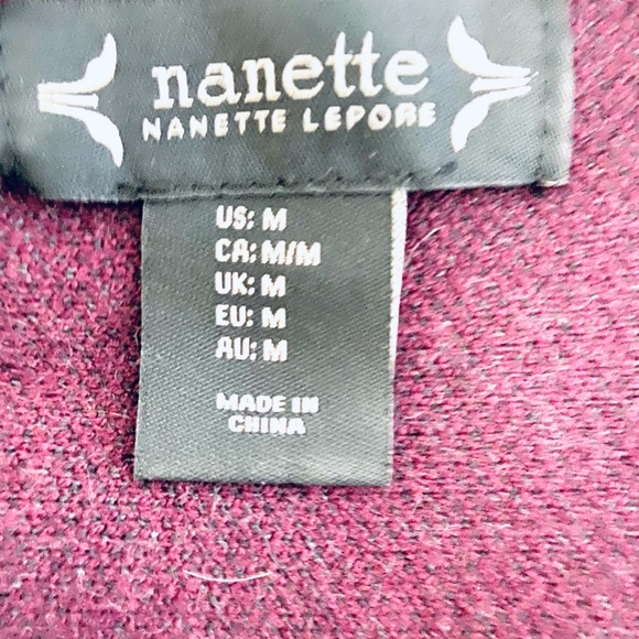 Nanette Lepore Plum Wool Plend Pullover Sweater Tunic Zip Sides Womens Sz M - Picture 8 of 9